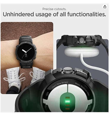 GOOGLE PIXEL WATCH PREMIUM RUGGED ARMOR PRO CASE BLACK | SPIGEN