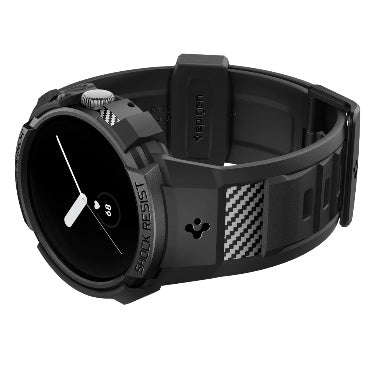 GOOGLE PIXEL WATCH PREMIUM RUGGED ARMOR PRO CASE BLACK | SPIGEN