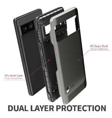 GOOGLE PIXEL 7A PREMIUM DUAL LAYER HYBRID TPU CASE GRAPHITE GRAY/BLACK | VENA
