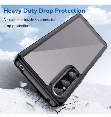 SONY XPERIA 1 V PREMIUM HYBRID TRANSLUCENT BUMPER CASE BLACK/CLEAR