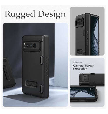 GOOGLE PIXEL FOLD PREMIUM MODERN RUGGED TERRA GUARD CASE BLACK | VRS DESIGN