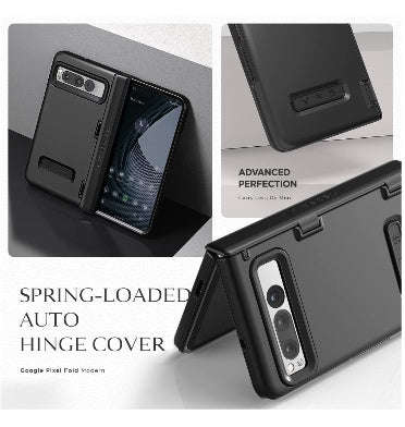 GOOGLE PIXEL FOLD PREMIUM MODERN RUGGED TERRA GUARD CASE BLACK | VRS DESIGN