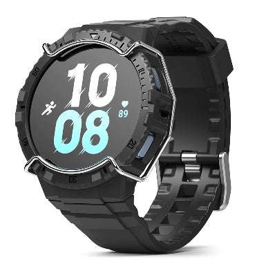 SAMSUNG GALAXY WATCH 4/5 PREMIUM FUSION-X RUGGED ARMOR CASE WITH WIRE GUARD 44MM BLACK | RINGKE