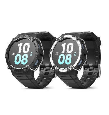 SAMSUNG GALAXY WATCH 4/5 PREMIUM FUSION-X RUGGED ARMOR CASE WITH WIRE GUARD 44MM BLACK | RINGKE