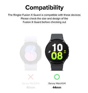 SAMSUNG GALAXY WATCH 4/5 PREMIUM FUSION-X RUGGED ARMOR CASE WITH WIRE GUARD 44MM BLACK | RINGKE