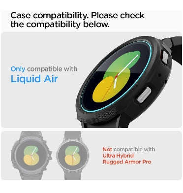 SAMSUNG GALAXY WATCH 4/5 PREMIUM TEMPERED GLASS SCREEN PROTECTOR 44MM 2PK | SPIGEN