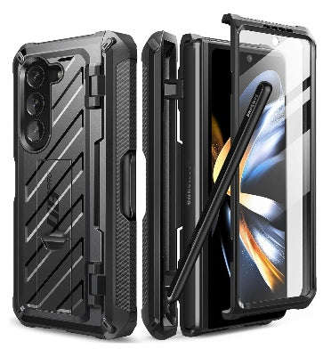 SAMSUNG GALAXY Z FOLD 5 FULL BODY RUGGED PROTECTIVE CASE WITH S PEN SLOT BLACK | SUPCASE