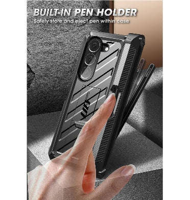 SAMSUNG GALAXY Z FOLD 5 FULL BODY RUGGED PROTECTIVE CASE WITH S PEN SLOT BLACK | SUPCASE