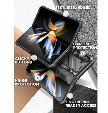 SAMSUNG GALAXY Z FOLD 5 FULL BODY RUGGED PROTECTIVE CASE WITH S PEN SLOT BLACK | SUPCASE