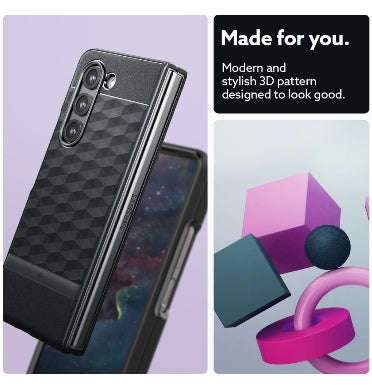 SAMSUNG GALAXY Z FOLD 5 PREMIUM PARALLAX SERIES PROTECTIVE CASE MATTE BLACK | CASEOLOGY