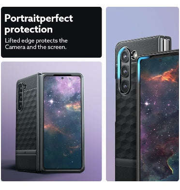 SAMSUNG GALAXY Z FOLD 5 PREMIUM PARALLAX SERIES PROTECTIVE CASE MATTE BLACK | CASEOLOGY