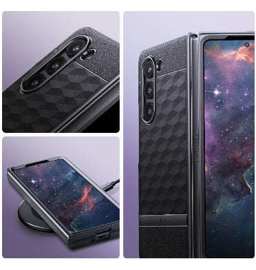 SAMSUNG GALAXY Z FOLD 5 PREMIUM PARALLAX SERIES PROTECTIVE CASE MATTE BLACK | CASEOLOGY