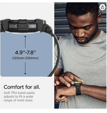 SAMSUNG GALAXY WATCH 7 PREMIUM RUGGED ARMOR PRO CASE 44MM BLACK | SPIGEN