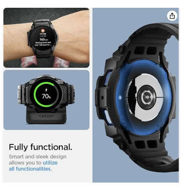 SAMSUNG GALAXY WATCH 7 PREMIUM RUGGED ARMOR PRO CASE 44MM BLACK | SPIGEN