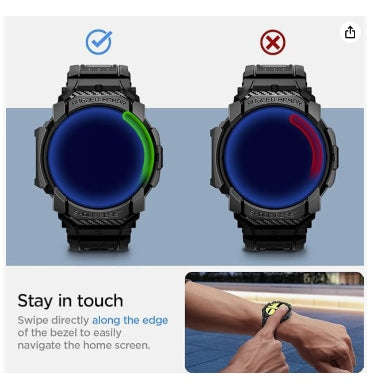 SAMSUNG GALAXY WATCH 7 PREMIUM RUGGED ARMOR PRO CASE 44MM BLACK | SPIGEN