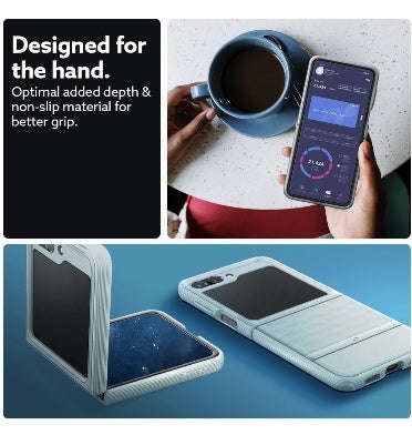 SAMSUNG GALAXY Z FLIP 5 PREMIUM PARALLAX SERIES PROTECTIVE CASE SAGE GREEN | CASEOLOGY