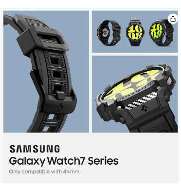 SAMSUNG GALAXY WATCH 7 PREMIUM RUGGED ARMOR PRO CASE 44MM BLACK | SPIGEN
