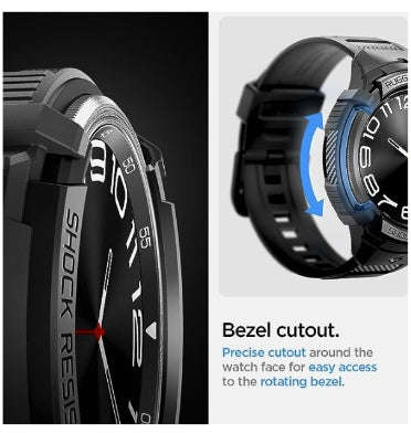SAMSUNG GALAXY WATCH 6 CLASSIC PREMIUM RUGGED ARMOR PRO CASE 43MM BLACK | SPIGEN