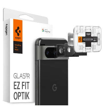 GOOGLE PIXEL 8 PREMIUM TEMPERED GLASS CAMERA LENS PROTECTOR BLACK 2PK | SPIGEN