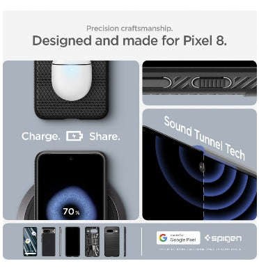 GOOGLE PIXEL 8 PREMIUM SLIM LIQUID AIR CASE BLACK | SPIGEN
