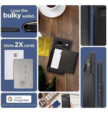 GOOGLE PIXEL 8 PREMIUM SLIM ARMOR CARD CASE BLACK | SPIGEN