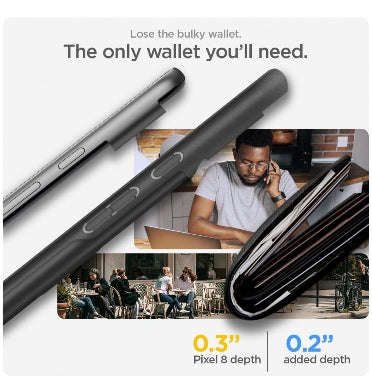 GOOGLE PIXEL 8 PREMIUM SLIM ARMOR CARD CASE BLACK | SPIGEN