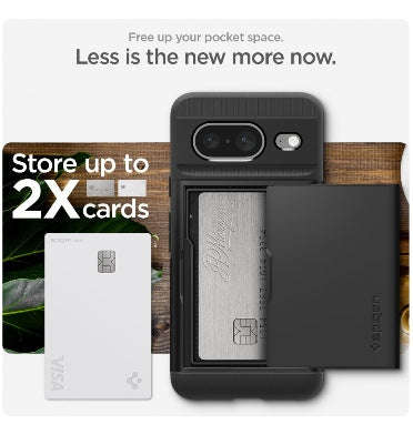 GOOGLE PIXEL 8 PREMIUM SLIM ARMOR CARD CASE BLACK | SPIGEN