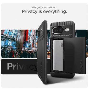 GOOGLE PIXEL 8 PREMIUM SLIM ARMOR CARD CASE BLACK | SPIGEN