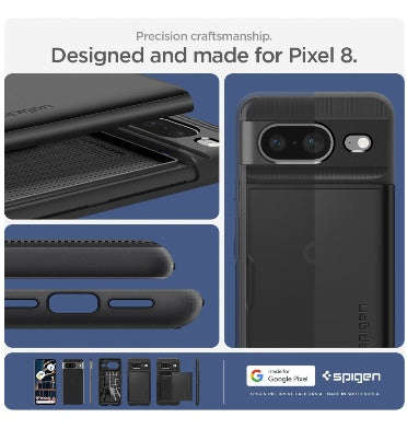 GOOGLE PIXEL 8 PREMIUM SLIM ARMOR CARD CASE BLACK | SPIGEN