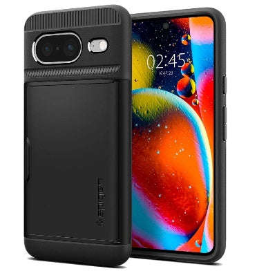 GOOGLE PIXEL 8 PREMIUM SLIM ARMOR CARD CASE BLACK | SPIGEN