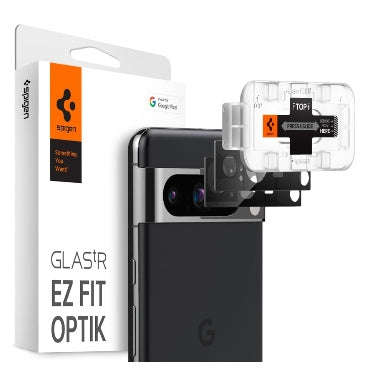 GOOGLE PIXEL 8 PRO PREMIUM TEMPERED GLASS CAMERA LENS PROTECTOR BLACK 2PK | SPIGEN