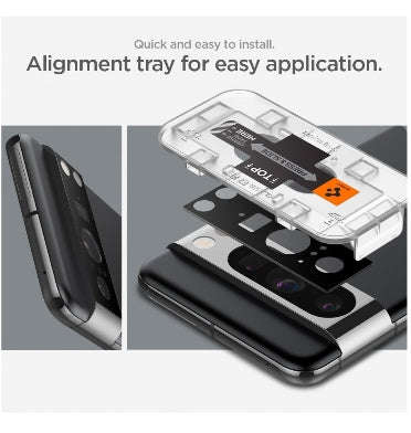 GOOGLE PIXEL 8 PRO PREMIUM TEMPERED GLASS CAMERA LENS PROTECTOR BLACK 2PK | SPIGEN