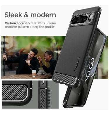 GOOGLE PIXEL 8 PRO PREMIUM RUGGED ARMOR CASE BLACK | SPIGEN