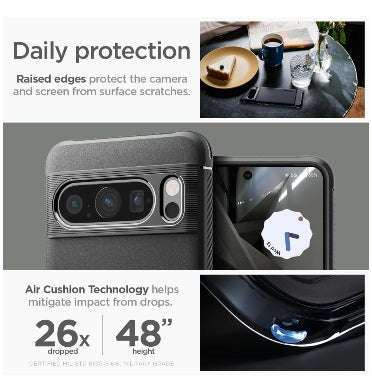 GOOGLE PIXEL 8 PRO PREMIUM RUGGED ARMOR CASE BLACK | SPIGEN