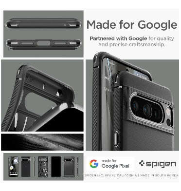 GOOGLE PIXEL 8 PRO PREMIUM RUGGED ARMOR CASE BLACK | SPIGEN
