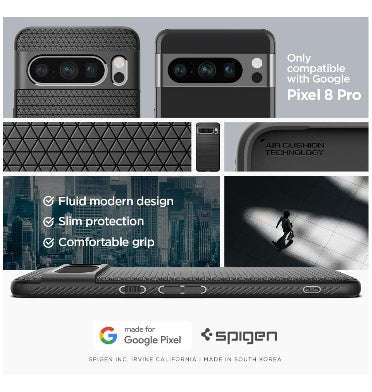 GOOGLE PIXEL 8 PRO PREMIUM SLIM LIQUID AIR CASE BLACK | SPIGEN
