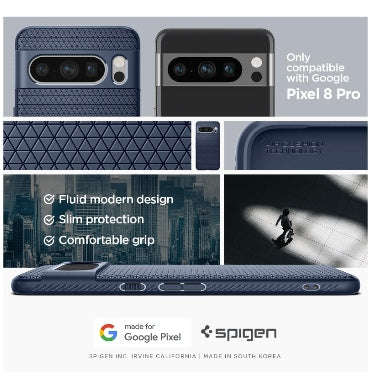 GOOGLE PIXEL 8 PRO PREMIUM SLIM LIQUID AIR CASE NAVY BLUE | SPIGEN