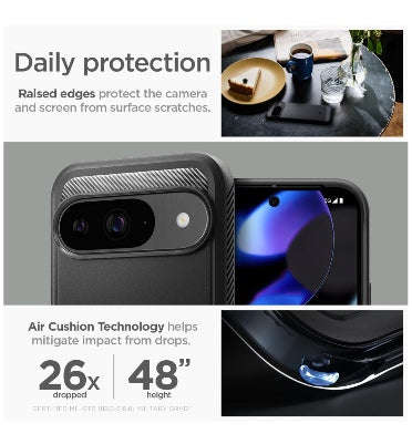 GOOGLE PIXEL 9 / 9 PRO PREMIUM RUGGED ARMOR CASE BLACK