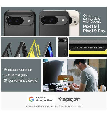GOOGLE PIXEL 9 / 9 PRO PREMIUM TOUGH ARMOR CASE BLACK | SPIGEN