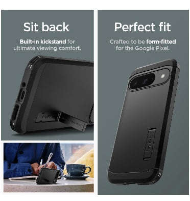 GOOGLE PIXEL 9 / 9 PRO PREMIUM TOUGH ARMOR CASE BLACK | SPIGEN