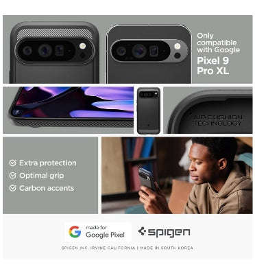GOOGLE PIXEL 9 PRO XL PREMIUM RUGGED ARMOR CASE BLACK