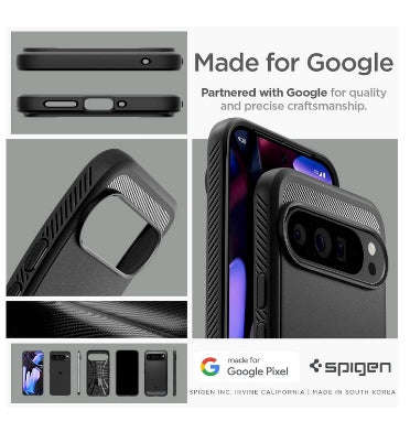 GOOGLE PIXEL 9 PRO XL PREMIUM RUGGED ARMOR CASE BLACK