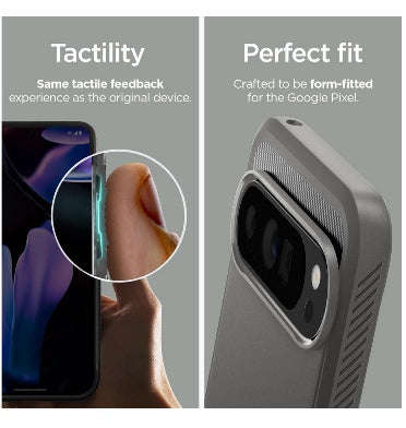GOOGLE PIXEL 9 PRO XL PREMIUM RUGGED ARMOR CASE MARBLE GRAY | SPIGEN