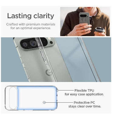 GOOGLE PIXEL 9 PRO XL PREMIUM SLIM ULTRA HYBRID CASE CLEAR | SPIGEN