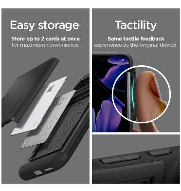 GOOGLE PIXEL 9 PRO XL PREMIUM SLIM ARMOR CARD CASE BLACK | SPIGEN