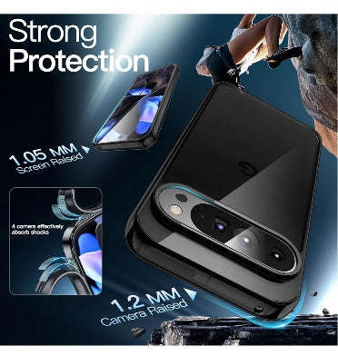 GOOGLE PIXEL 9 PRO XL PREMIUM PROTECTIVE TPU CASE CLEAR/BLACK | JETECH