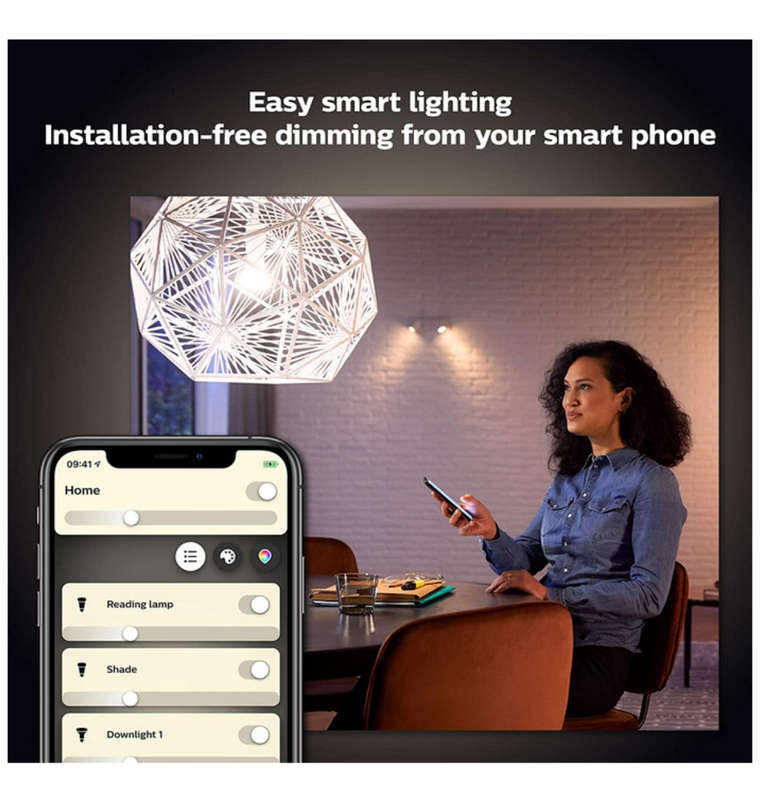 PHILIPS HUE A19 LED SMART BULB WHITE 2PK