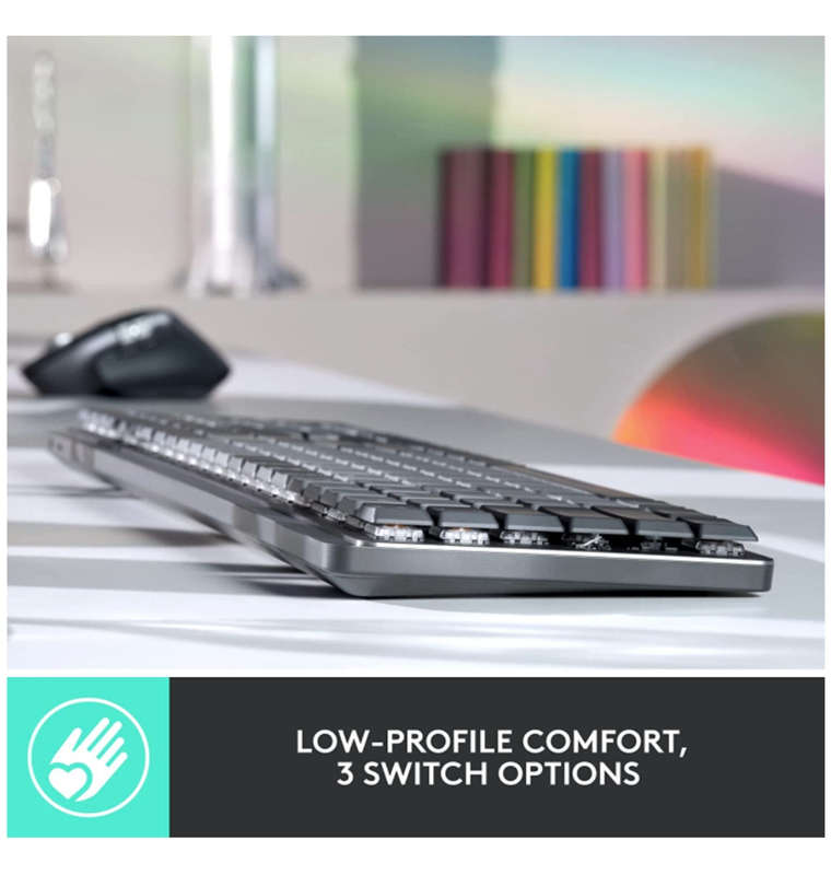 LOGITECH MX MECHANICAL WIRELESS ILLUMINATED PERFORMANCE KEYBOARD CLICKY EDITION GRAPHITE