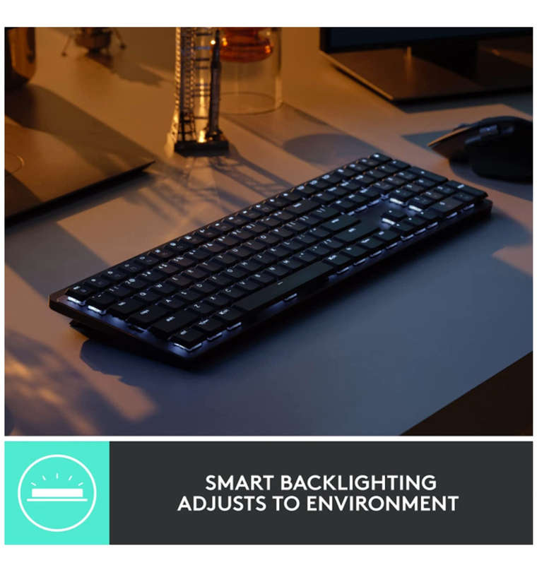LOGITECH MX MECHANICAL WIRELESS ILLUMINATED PERFORMANCE KEYBOARD LINEAR EDITION GRAPHITE
