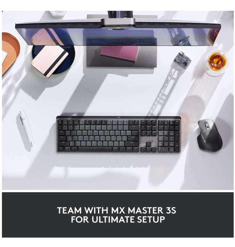 LOGITECH MX MECHANICAL WIRELESS ILLUMINATED PERFORMANCE KEYBOARD CLICKY EDITION GRAPHITE